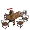 Juego de mesa de té y sillas de madera maciza, una mesa y cinco sillas, mesa de té de oficina estilo chino nuevo, juego de té para el hogar, mesa de té integrada para preparar té