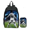 Cristiano Ronaldo Cr7 Estrella del Fútbol Nueva Mochila Escolar para Niños Mochila Juvenil para Hombres y Mujeres Mochila Personalizada DIY