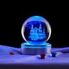 Cross-border atacado boneco de neve de Natal 3d tridimensional gravação a laser bola de cristal quarto de cama atmosfera enfeites de luz noturna