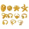 Anel de Aço Inoxidável com Pérola de Zircônia Estilo Oceano Cruzado Europeu e Americano Anel de Estrela do Mar Concha Búzio Joia de Mão Elegante para Mulheres