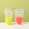 Bolsa Transparente para Bebidas y Café con Doble Cierre, Auto-soportable, con Cierre Ziplock, Bolsa para Bebidas, Empaque de Jugos, Bolsa para Bebidas de Leche de Soya, Personalización