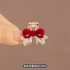 Clip de Pinza Pequeña Roja de Terciopelo para el Año Nuevo, Pinza Lateral para Flequillo, Pasador para el Cabello, Parte Trasera de la Cabeza, Peinado Semirecogido, Adorno para el Cabello, Pinza para el Cabello para Mujer