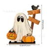Enfeite de Madeira Transfronteiriço de Fantasma e Abóbora para Halloween DIY Criativo Decorativo Atmosfera de Festa Decoração de Mesa