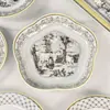 Ouge W Bao Conjunto de Louças de Porcelana Bone China Tigelas e Pratos Cerâmicos Domésticos Bandeja de Armazenamento Comida Ocidental Europeia Acessível Caixa de Presente de Luxo Presente