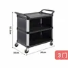 Carrito de Colección de Comida de Hotel, Carrito Móvil para Recoger Tazones, Vehículo Comercial, Carrito de Servicio de Comida de Tres Niveles Comercial para Restaurante, Carrito de Servicio para Meseros