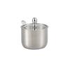 Tarro de condimento de acero inoxidable 304 coreano, combinación de tarro de condimento dorado, tapa de vidrio, bandeja, botella de condimento para restaurante
