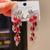 Pendientes Ankela Aguja de Plata Circonita Caballo Rojo para el Año del Caballo, Pendientes de Lujo Ligero de Gama Alta, Elegantes y Modernos Accesorios de Oreja para Mujer