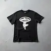 Camisa de Hombre de Manga Corta Holgada con Estampado de Marca de Moda Hip-Hop Callejero Americano con Vibras Populares Transfronterizas