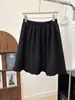 Saia Midi de Lã de Alta Qualidade Estilo Francês, Novo Design de Moda Feminina de Inverno com Bordas Franzidas, Saia Meia de Cinco Pontos Rejuvenescedora 9852