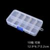 Caja de Embalaje de Medicamentos de Plástico Pp Transparente Desmontable de 10 Compartimentos Pequeña Piezas de Equipo de Pesca Caja de Almacenamiento para Abalorios de Joyería Almacenamiento