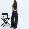 Amazon AliExpress Estilo Americano Retro con Cordones Verano Jeans Finos para Mujer Sensación de Aire Casual Pierna Ancha Ropa de Trabajo