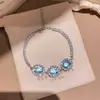 Pulsera de Lazo de Zirconia de Colores con Colgante de Gota de Agua, Moderna, Lujosa, de Gama Alta, Versátil, Elegante, Joyería de Moda al por Mayor