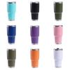 Taza de plástico en aerosol de color sólido personalizada para automóvil, de acero inoxidable 304 de doble capa, taza térmica para agua al aire libre, taza de hielo de 30 oz