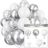 Amazon 35 Piezas Set de Globos Metálicos con Lentejuelas Fiesta Transfronteriza 12 Pulgadas Globos de Confeti Rayados Decoración de Boda