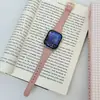 Adecuado para Correa de Reloj Apple S12 S109876543Se Hebilla de Herradura Pulsera de Cuero de Lujo Ligero para Mujer Correa de Reloj