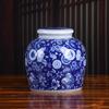Vaso Azul e Branco com a Palavra Feliz de Jingdezhen 2024 Ornamentos Cerâmicos Estilo Chinês Decorações Criativas para Casa Sala de Estar Arranjo de Flores Porcelana