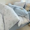 Conjunto de quatro peças de algodão Algodão 2025 Nova cama Floral fresco Colcha Capa Lençol Dormitório Conjunto de três peças Roupa de cama