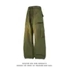 Pantalones Cargo Casuales Negros de Marca T Tendencia para Hombre Primavera Otoño Calle Alta Americana Rudo Atractivo Pierna Recta Pantalones Largos Versátiles Pantalones de Pierna Ancha Tendencia
