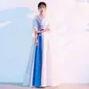 Novo Vestido de Veludo para Performance Coral Feminino, Vestido Longo para Adultos, Estudantes, Meia-Idade e Idosos, Vestido de Performance para Recitação em Competição