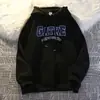 Moletom com Capuz Retro Americano para Mulheres, Outono e Inverno, Forrado com Fleece, Espessado, Marca da Moda, Tamanho Grande, Blusa Jaqueta Oversize Solta, Tendência