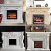 Fabricante Quyang Repisa de Mármol Estilo Europeo Chimenea Eléctrica Fuego Simulado Gabinete Decorativo Escultura de Repisa para Chimenea de Villa