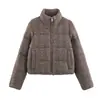 Ropa de Mujer Transfronteriza al Por Mayor Estilo Europeo y Americano 25 Otoño e Invierno Nuevo Estilo Europeo y Americano Tejido Color Puro Chaquetas Engrosadas