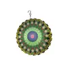 Carrillón de Viento Mandala Giratorio 3D para Jardín Exterior Balcón Patio Adorno Colgante Decorativo de Acero Inoxidable Pájaro Creativo