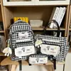 Mochilas escolares atractivas para chicas de secundaria y estudiantes de preparatoria, mochilas lindas a cuadros frescos, mochilas de tres piezas de gran capacidad