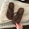 Chanclas de cuña de color liso, sencillas y casuales, con doble tira y suela gruesa, ligeras y cómodas para usar al aire libre, sandalias de dedo para mujer de verano