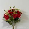 14 Rosas de Chá Artificiais, Flores de Rosa Estilo Europeu, Buquês para Atacado Transfronteiriço, Flores Artificiais para Casamento e Decoração de Casa