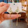 Novo Estilo Chinês Verde Bambu Borla Brincos Luz Luxo All-match Estilo Nacional Prata Pin Brincos High-end Elegante All-match Internet Brincos de celebridades