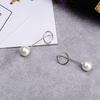 Brincos simples de pérolas estilo coreano, joias com ganchos para orelha, joias para orelha, brincos elegantes de pérolas longas com linhas, estilo coreano