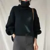 Nueva colección de otoño e invierno de ropa para mujer para exportación y ventas transfronterizas: suéteres de cuello alto, tops de punto acanalado de cuello alto estilo retro japonés y prendas básicas para mujer