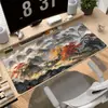 Alfombrilla de Ratón y Alfombrilla de Escritorio Estilo Chino Pintura a Tinta de Paisaje, Antideslizante, Resistente al Desgaste, Bordes de Bloqueo de Precisión