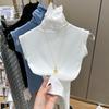 Regata de Gola Alta Sem Mangas da Moda para Mulheres, Adequada para Usar em Camadas ou Sozinha no Verão, Camisa Base Justa com um Design Único
