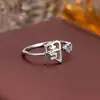 Anillo de Plata de Ley 925 100 Apellidos Familiares Apellido Familiar Anillo para Mujer Nuevo Amor Diseño de Nicho Sentido Anillo de Dedo Abierto Todo-partido Regalo