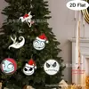 Juego de 12 Colgantes de Madera Temáticos de Noches de Terror Navideñas Colgante Decoración para Árbol de Navidad