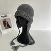 Chapéu Trapper de Lã Mesclada Tricotado à Mão Estilo Xin Zilei para Mulheres, Moda Personalizada de Inverno Quente com Proteção para Orelhas Chapéu de Aviador