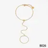 Cadena de Muñeca Minimalista con Forma de Corazón de Acero Inoxidable Joyería para Dedos para Mujeres, Cadena de Dedo Estilo Ins Europeo y Americano Transfronterizo de Comercio Exterior