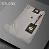 Pantalones de traje casual rectos y fluidos negros de moda para hombre, Pantalones de algodón puro rectos de nueve puntos para negocios casual para hombre