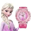 Nuevo Reloj Infantil Luminoso Colorido Princesa de Hielo y Nieve Elsa Gato Kt Luminoso Estudiante Dibujos Animados Reloj Infantil Venta al por Mayor