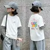 Nueva Camiseta de Manga Larga Rayada para Niñas Primavera y Otoño 2026 Ropa Interior Básica para Niños Top para Niñas Talla Mediana y Grande Top Estampado para Niños