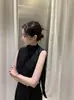 Actualización de Talla Estilo Chic Coreano Verano 2026 Nuevo Diseño Top sin Mangas con Diseño de Cinta para Mujer