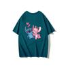 Camiseta Dizai de manga corta con cuello redondo y puntada periférica de animación, de algodón puro, para parejas, para bebé estrella, ropa de verano a juego.
