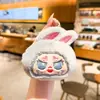 Llavero creativo de peluche con cabeza de animal para niñas, lindo muñeco de conejito de dibujos animados, colgante para bolso de pareja, pequeño regalo