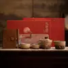 Juego de Té Portátil Copa Voladora del Ciervo de Nueve Colores de Dunhuang: Una tetera y tres tazas para té, perfectas para viajar y acampar al aire libre