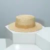 Novo Chapéu de Palha de Aba Larga Estilo Europeu e Americano para Mulheres, Chapéu de Sol da Moda Decorado com Fita, Chapéu de Praia, Chapéu de Topo Reto