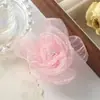 Acessórios de pelúcia DIY de camélia em cores de macaron, malha brilhante, materiais semiacabados para roupas artesanais doces atacado