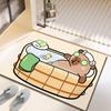 Tapete de Banheiro de Lama Diatomácea Desenho Animado Absorvente de Água Banheiro Secagem Rápida Antiderrapante Tapete para Pés Porta do Vaso Sanitário Resistente a Manchas Impressão Espessado