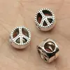 10X10X7Mm 1.6g Pingente de Joia Prata Antiga Artesanal DIY Contas com Furo Grande e Pequeno Contas com Furo Grande da Paz